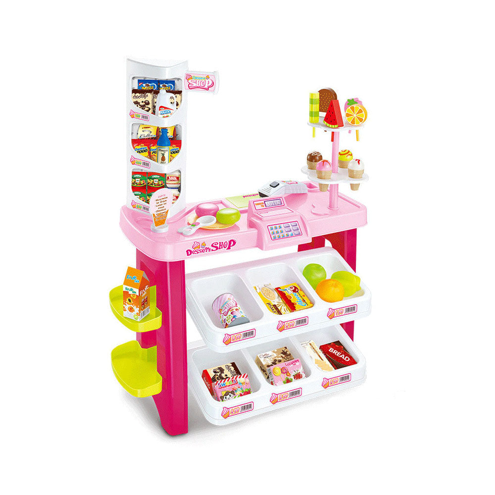 Kids Supermarket Pretend Play Ice cream Dessert Shop Toys Set Scanner ...