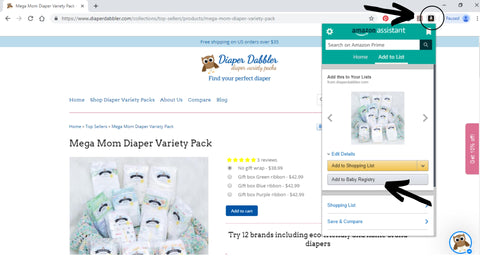 amazon diaper registry