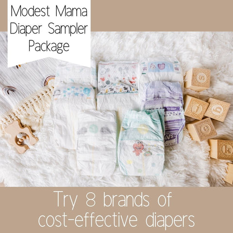 Modest Mama Diaper Sampler Package: Try 8 low-cost diaper samples