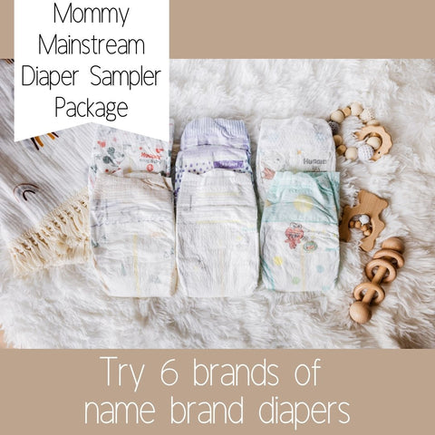 Mommy Mainstream Diaper Sampler Package: Try 6 name brand diaper samples