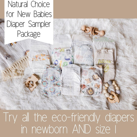 Natural Choice for New Babies Diaper Sampler Package: Try all the eco-friendly diaper sample packs in newborn and size 1