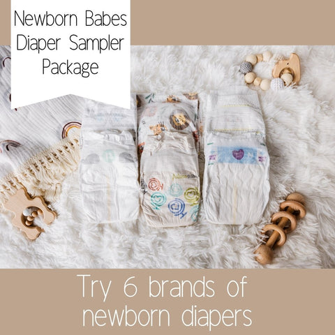 Newborn Babes Diaper Sampler Package: Try 6 newborn diaper sample packs