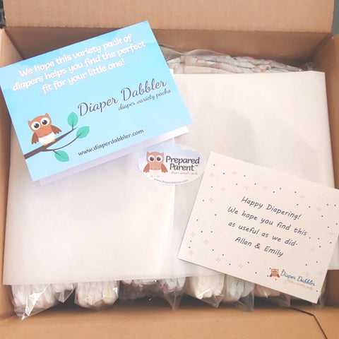 Diaper Sampler Package with gift card