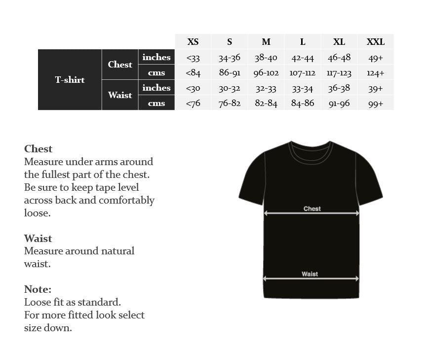 Wearwell Size Guide | T-Shirts – Wearwell Cycle Company Ltd