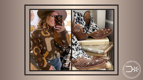 #5. For Those Colder Days_ Lucky Sweater, Vintage Black Vibrant Jeans, Navajo Pearl Authentic Earrings, and Broadway Girl Booties