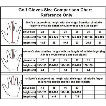 Golf Glove Size Chart Men