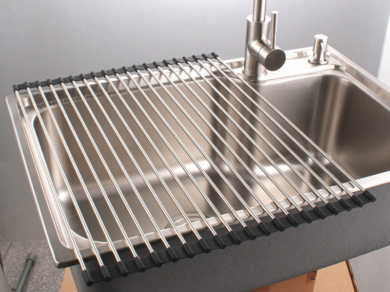 Premiumracks Stainless Steel Over The Sink Dish Rack Roll Up Durable Multipurpose