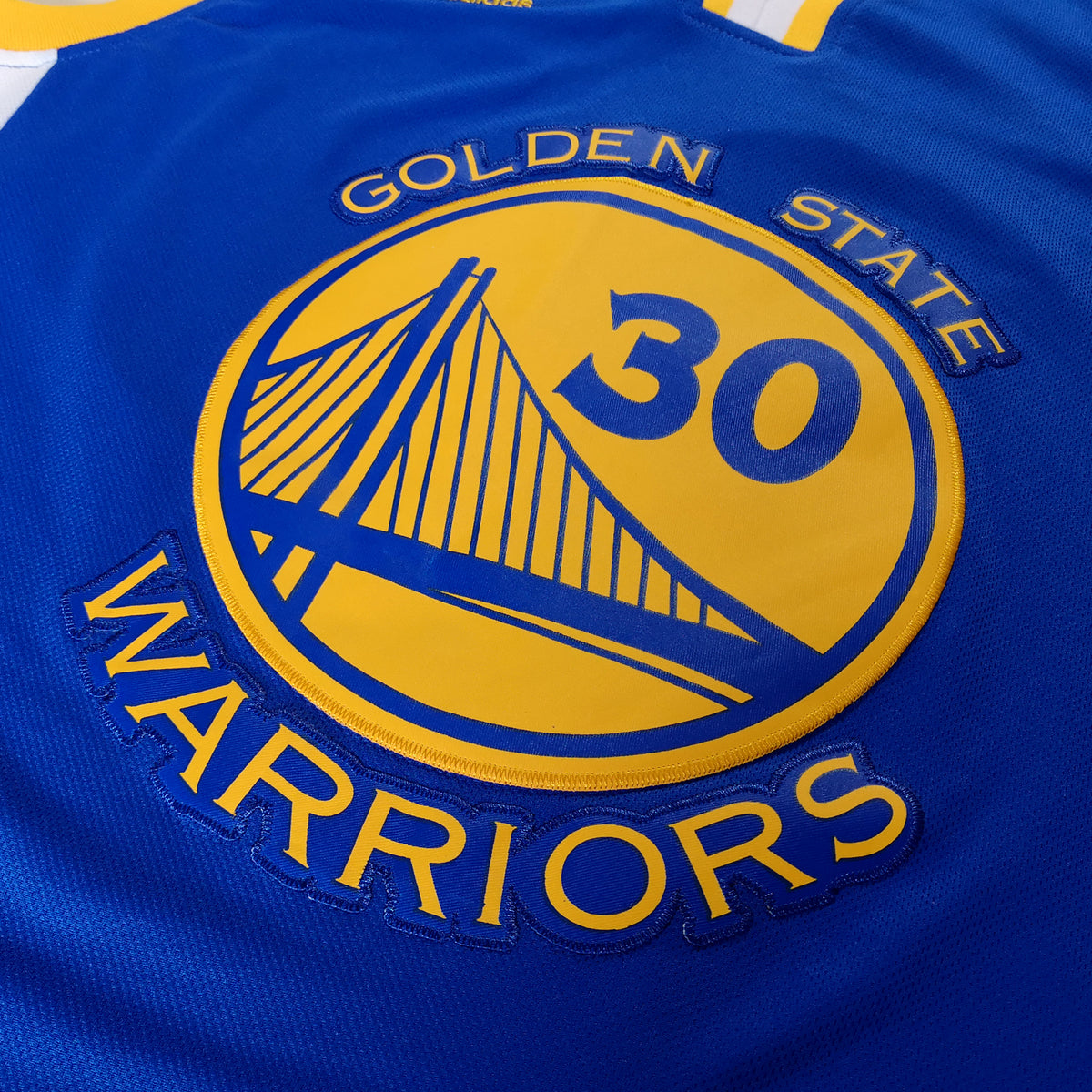 Golden State Warriors- Team Hand-Signed Stephen Curry Blue Jersey Cust ...