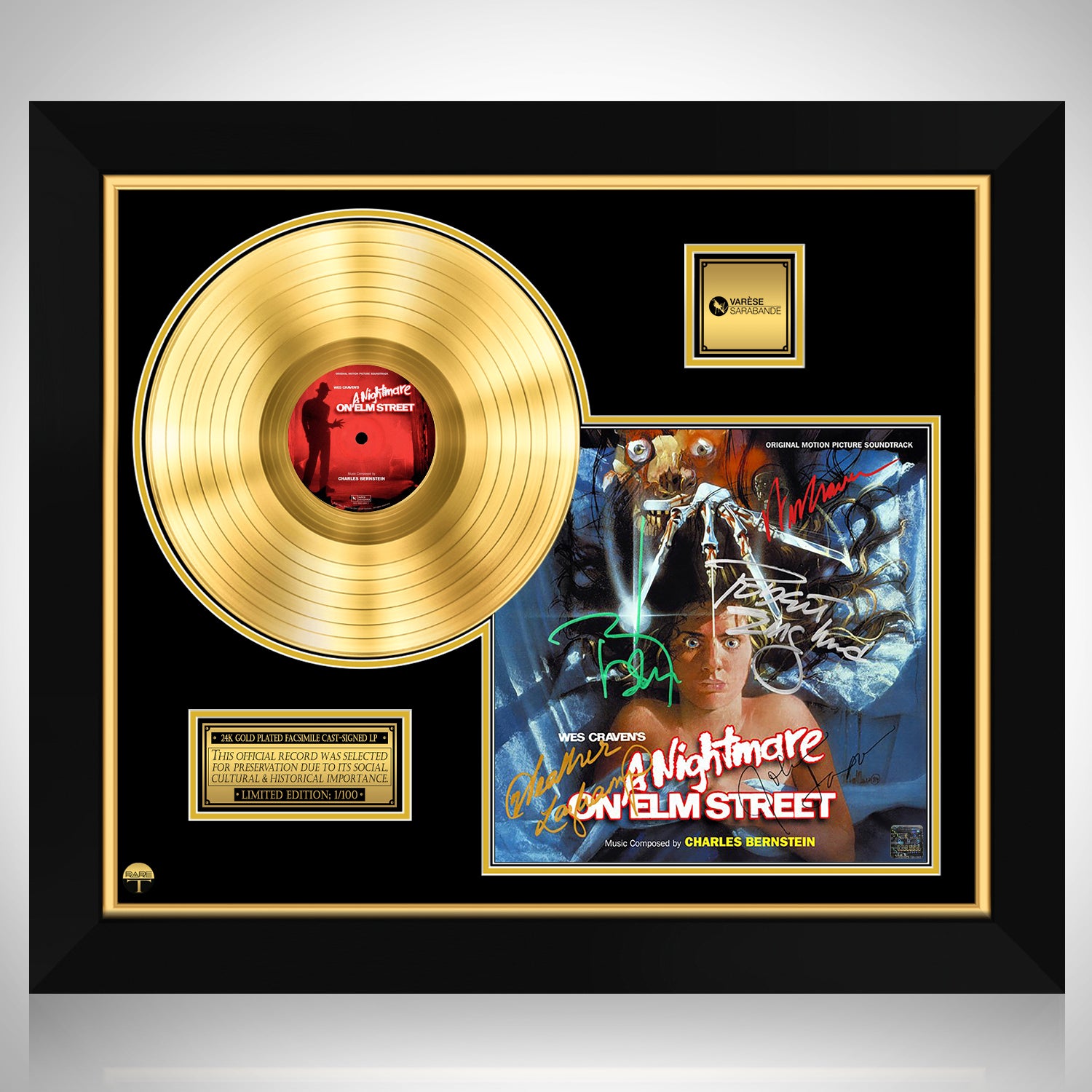 A Nightmare on Elm Street - Soundtrack Gold LP Limited Signature Edition Studio Licensed Custom Frame