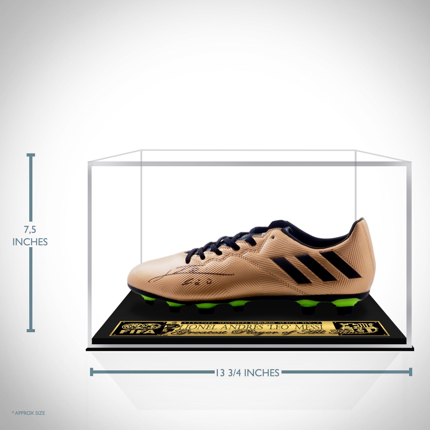 Leo Messi Authentic Hand Signed Bronze Adidas Soccer Cleat By Lionel Rare T