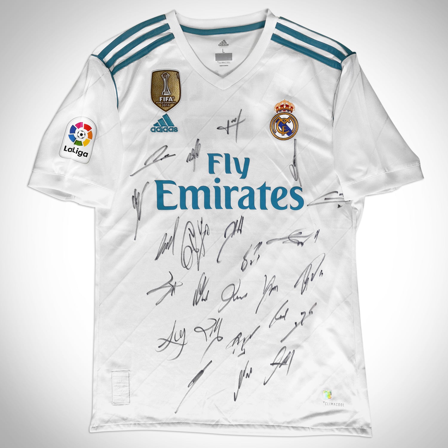 real madrid team signed jersey