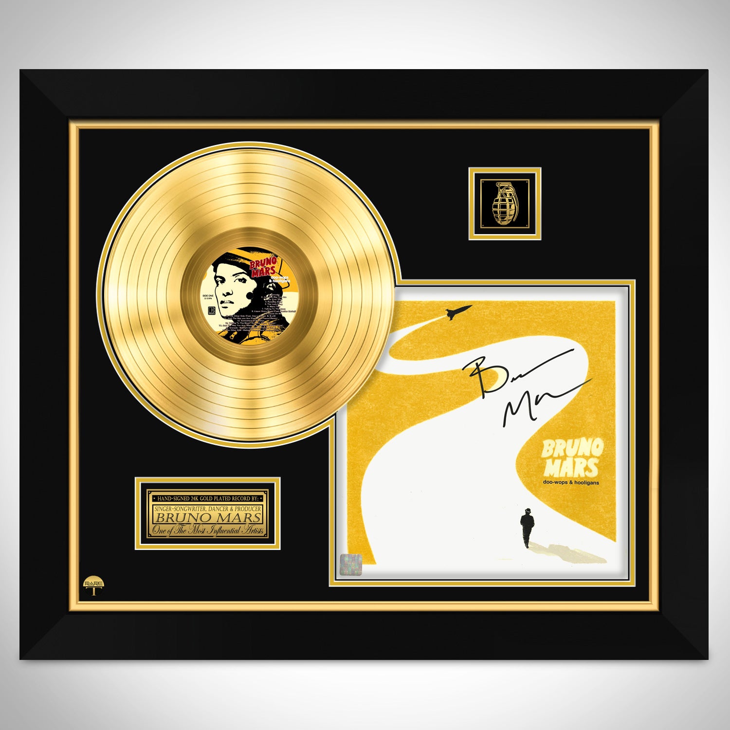 Bruno Mars Doo Wops Hooligans Hand Signed 24k Gold Plated Lp