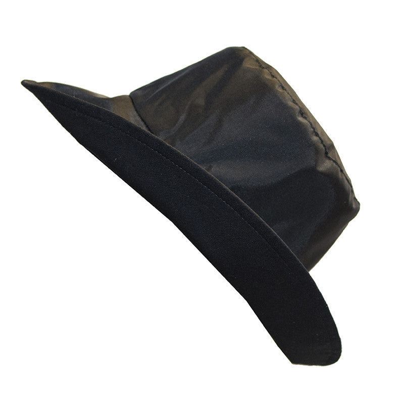 black bucket rain hat