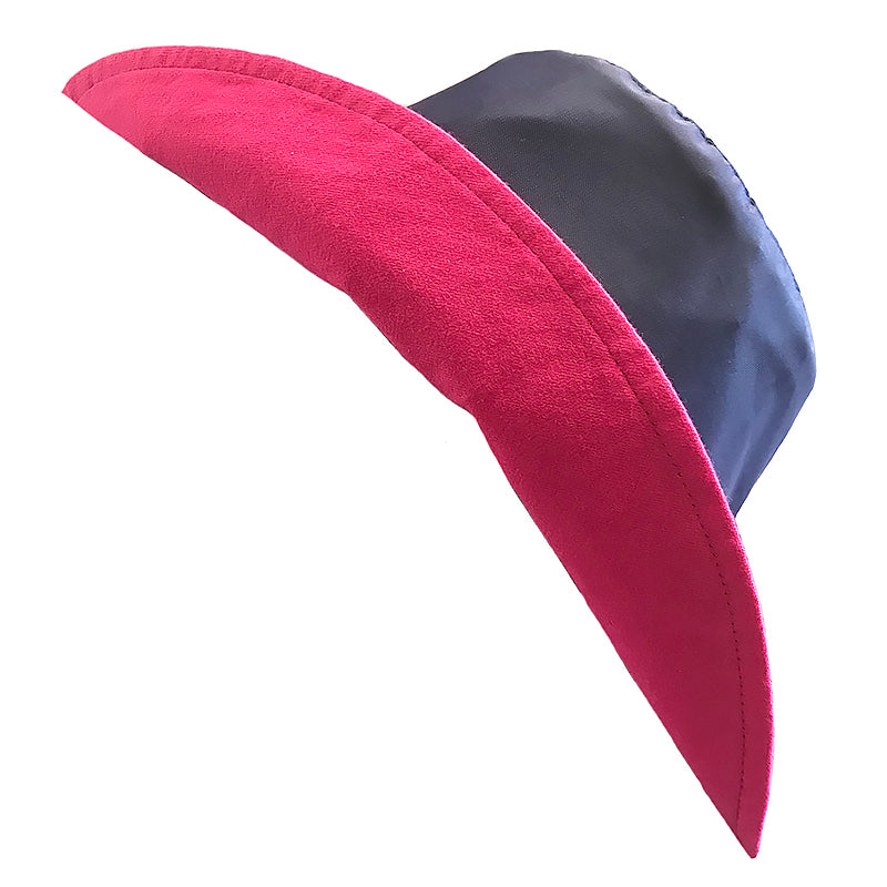 Wet Weather Bucket Hat || Navy - Hot Pink