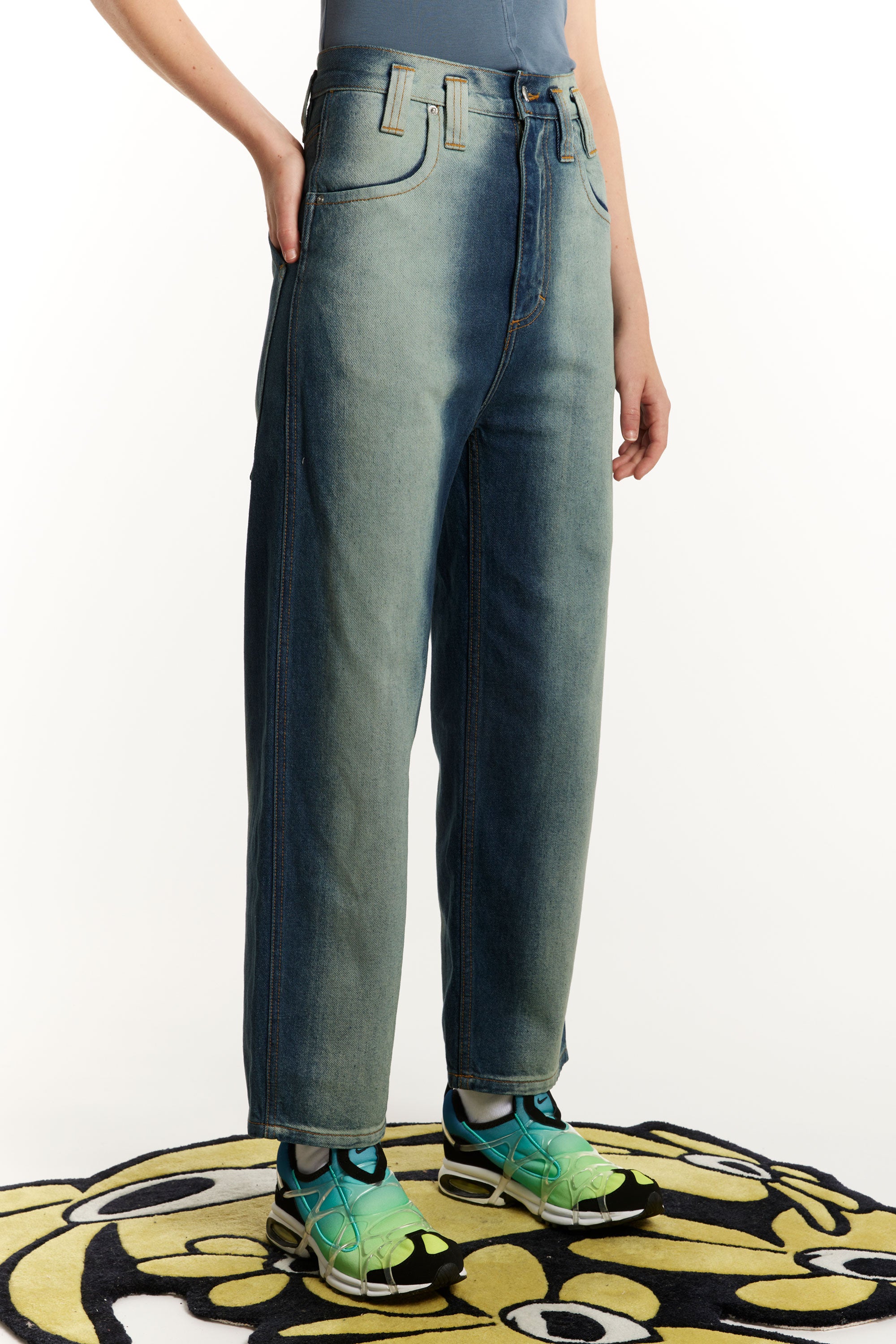 Eckhaus Latta Two-Tone Knit Capri Pant - ONE LEFT!