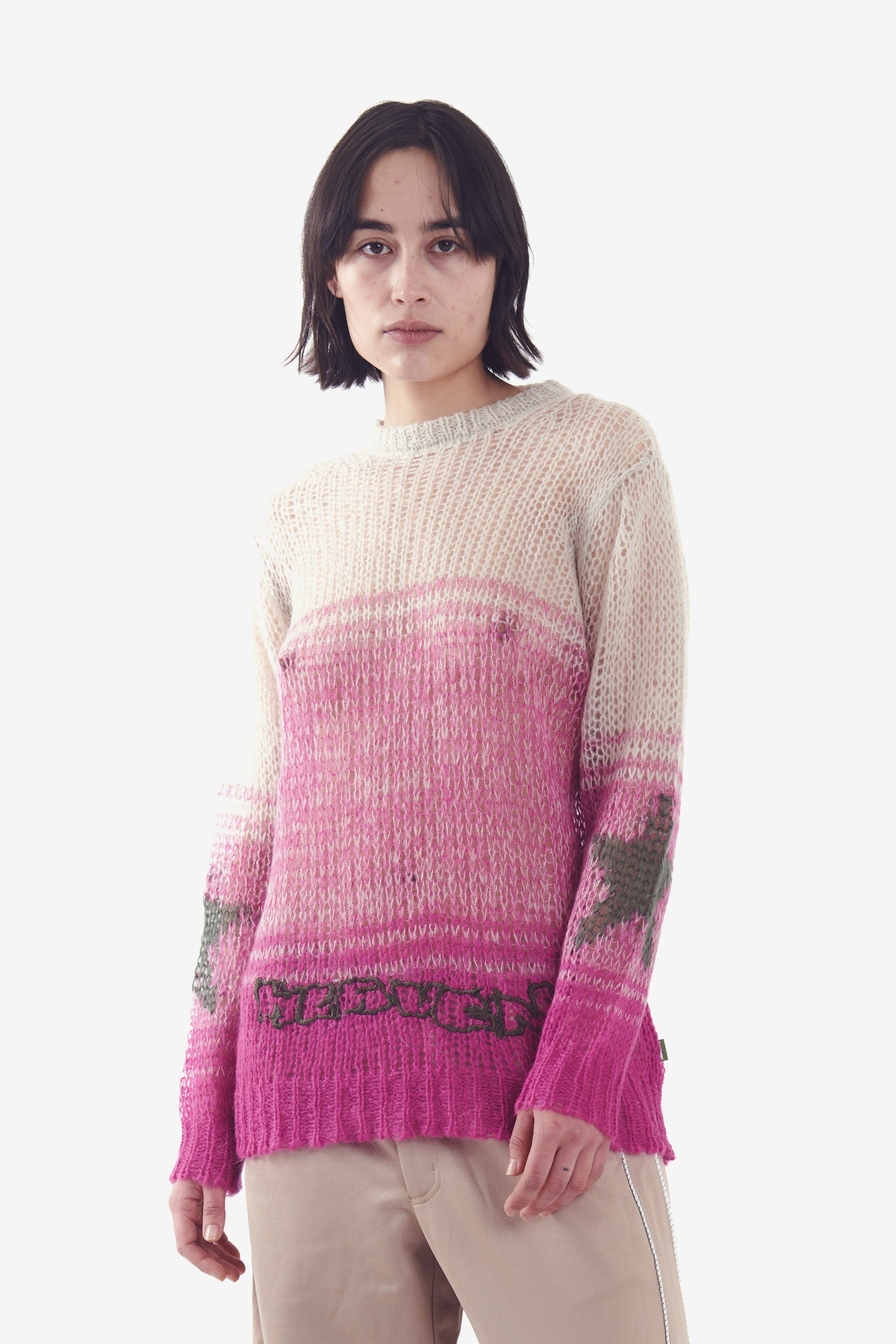 BiBi Color Block Sweater in Jade/Fuchsia/Orange – June Adel