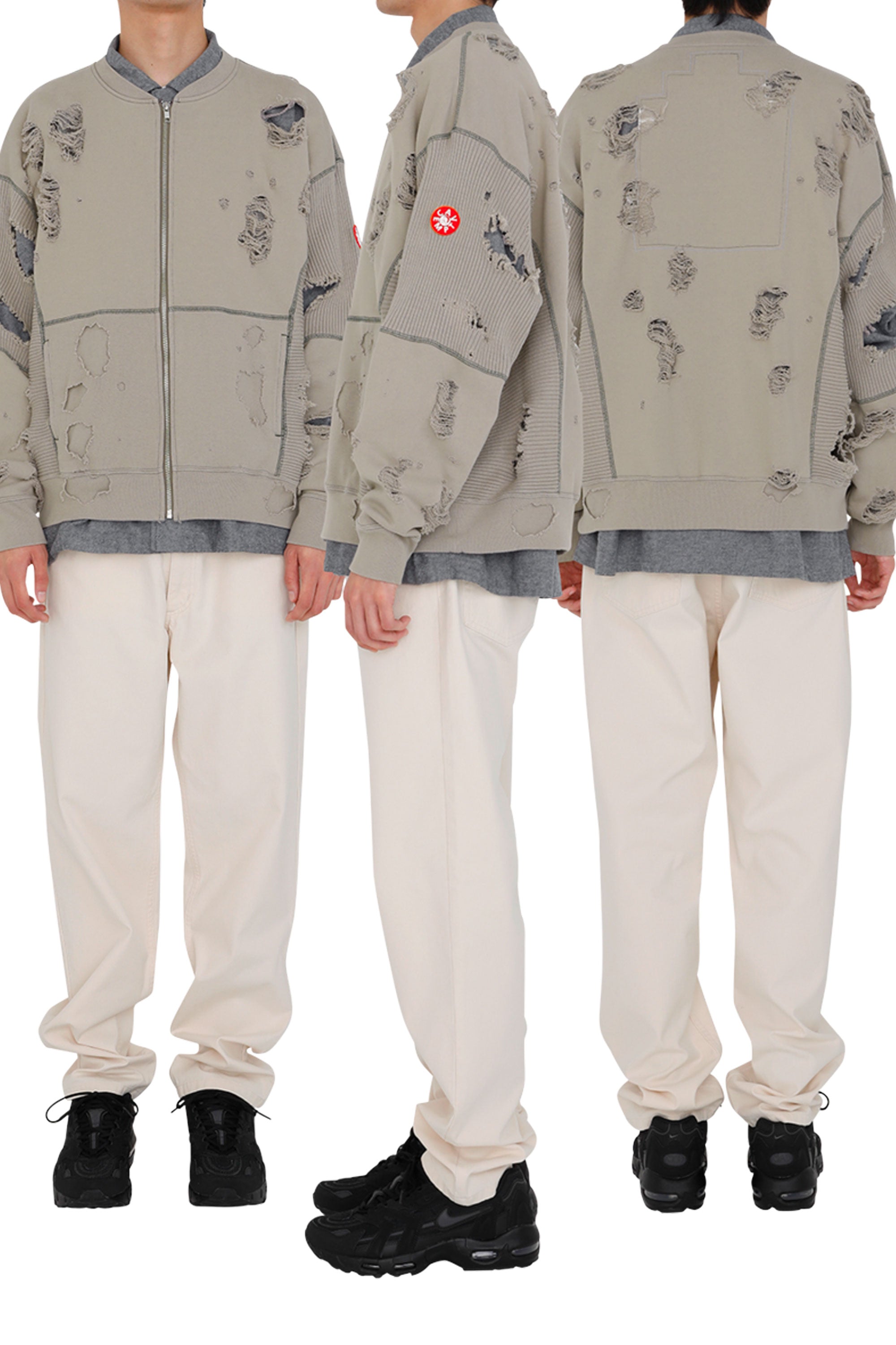 CAV EMPT - PLAGUE WIDE RIB CUT ZIP SWEAT -