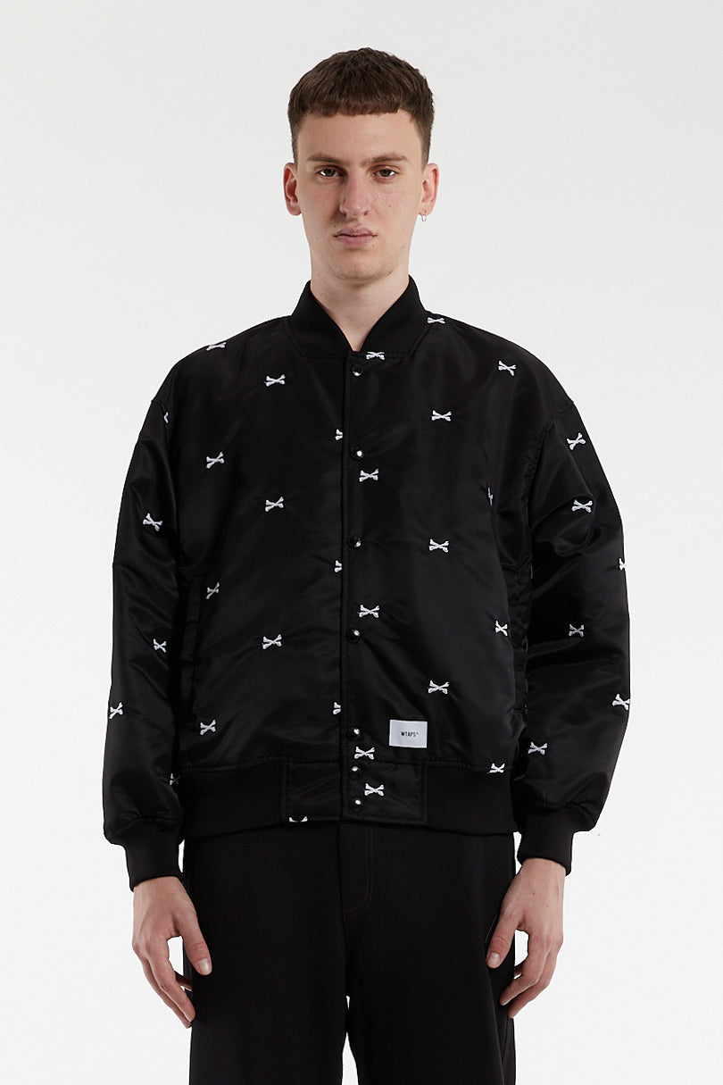 2着 WTAPS TEAM JACKET ブラック ネイビーチームジャケット-