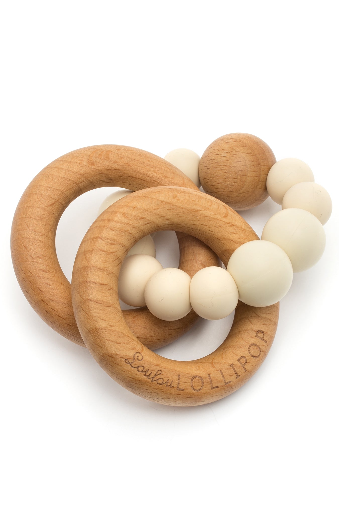 Bubble Silicone and Wood Rattle