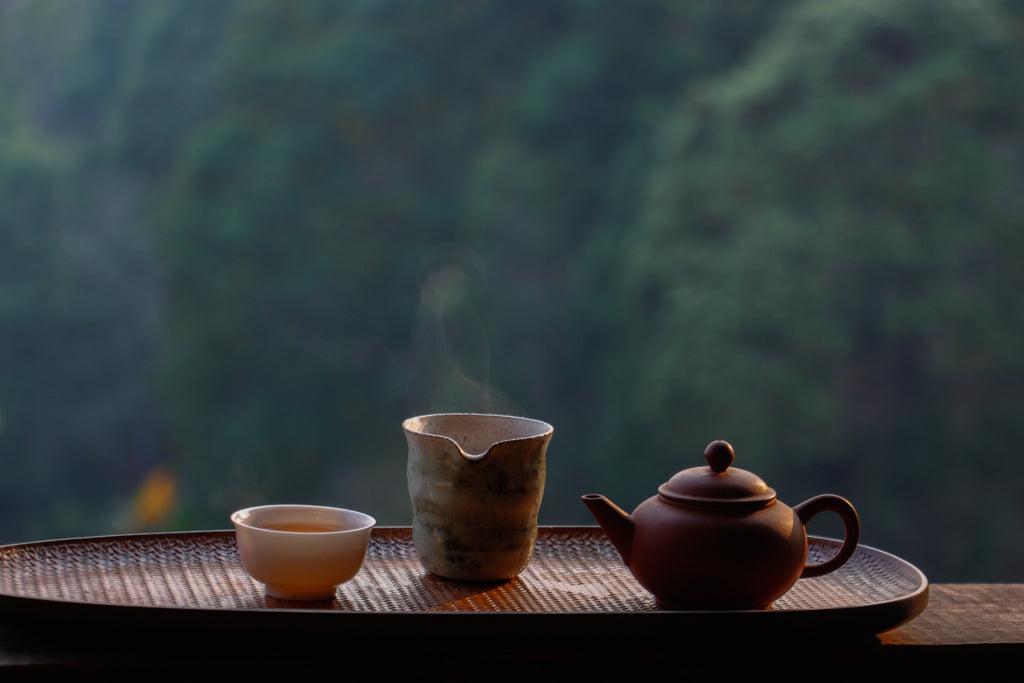 pu-erh tea brewing in a teapot