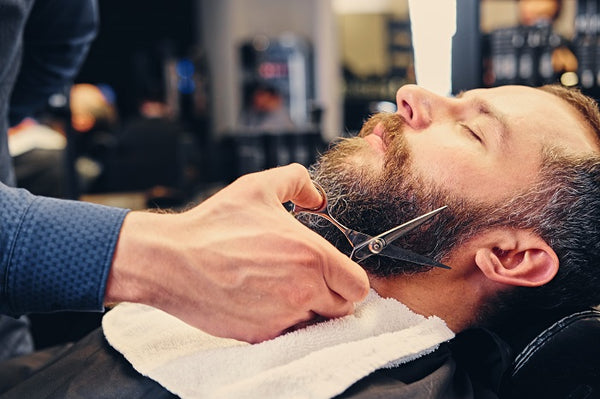 beard grooming at a salon