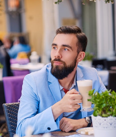 stylish man with moustache