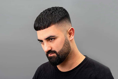 the bearded chap top 5 classic hair cuts -  forward crop with high fade and tapered beard