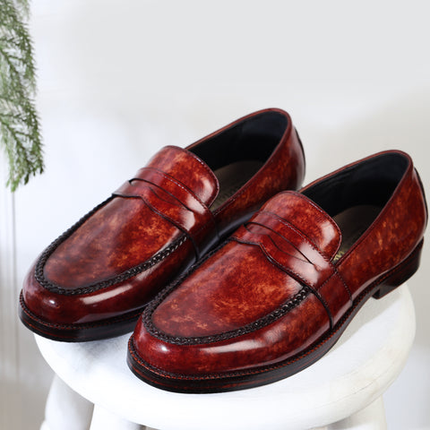 PENNY LOAFERS - REDDISH BROWN