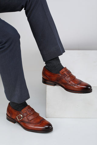 Kiltie Monkstrap - Brown