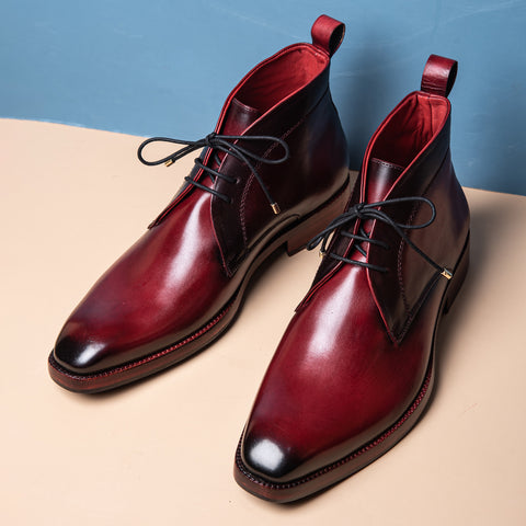 CHUKKA BOOTS- WINE RED