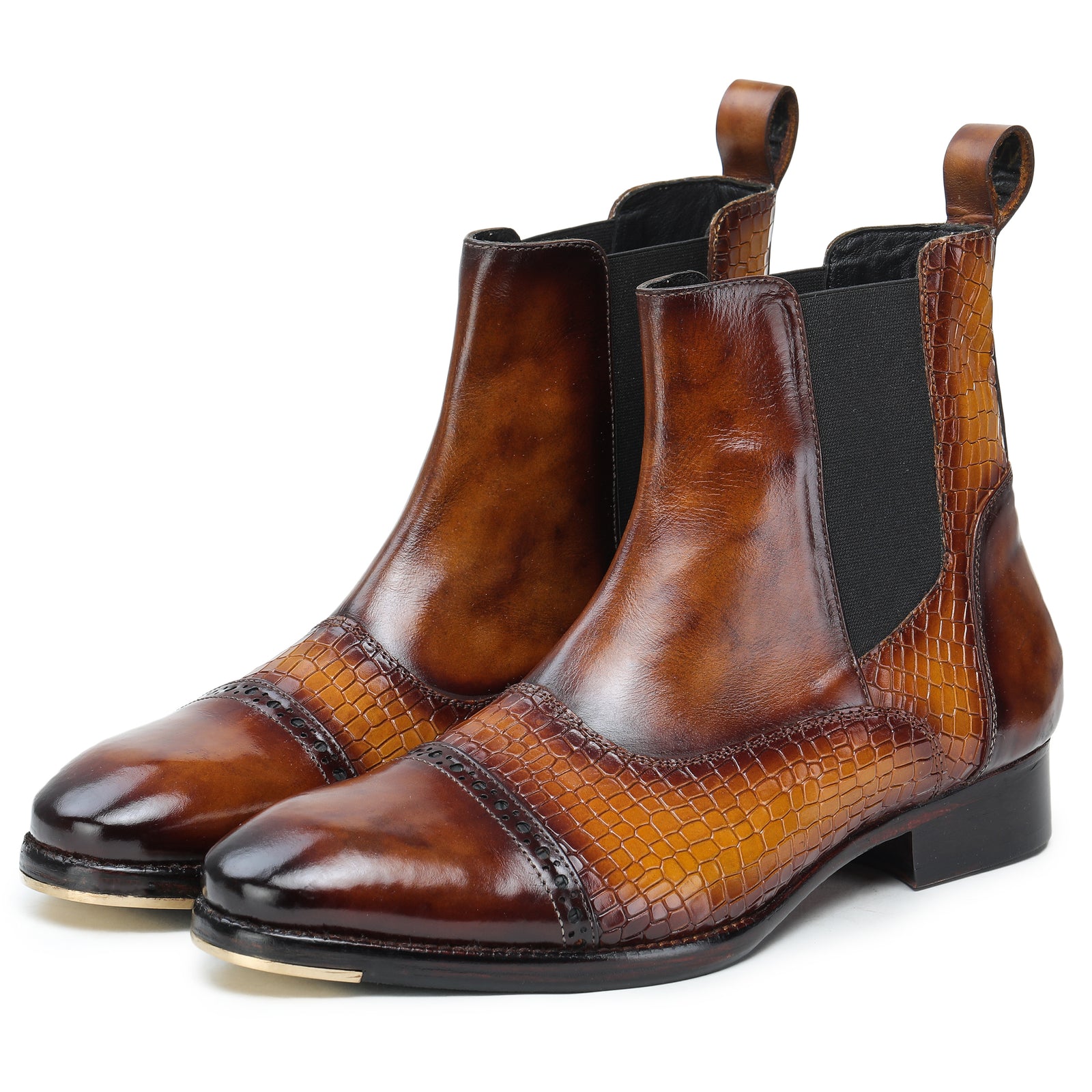 Louis Vuitton Men's Cap Toe Chelsea Boots Leather Brown 145429265