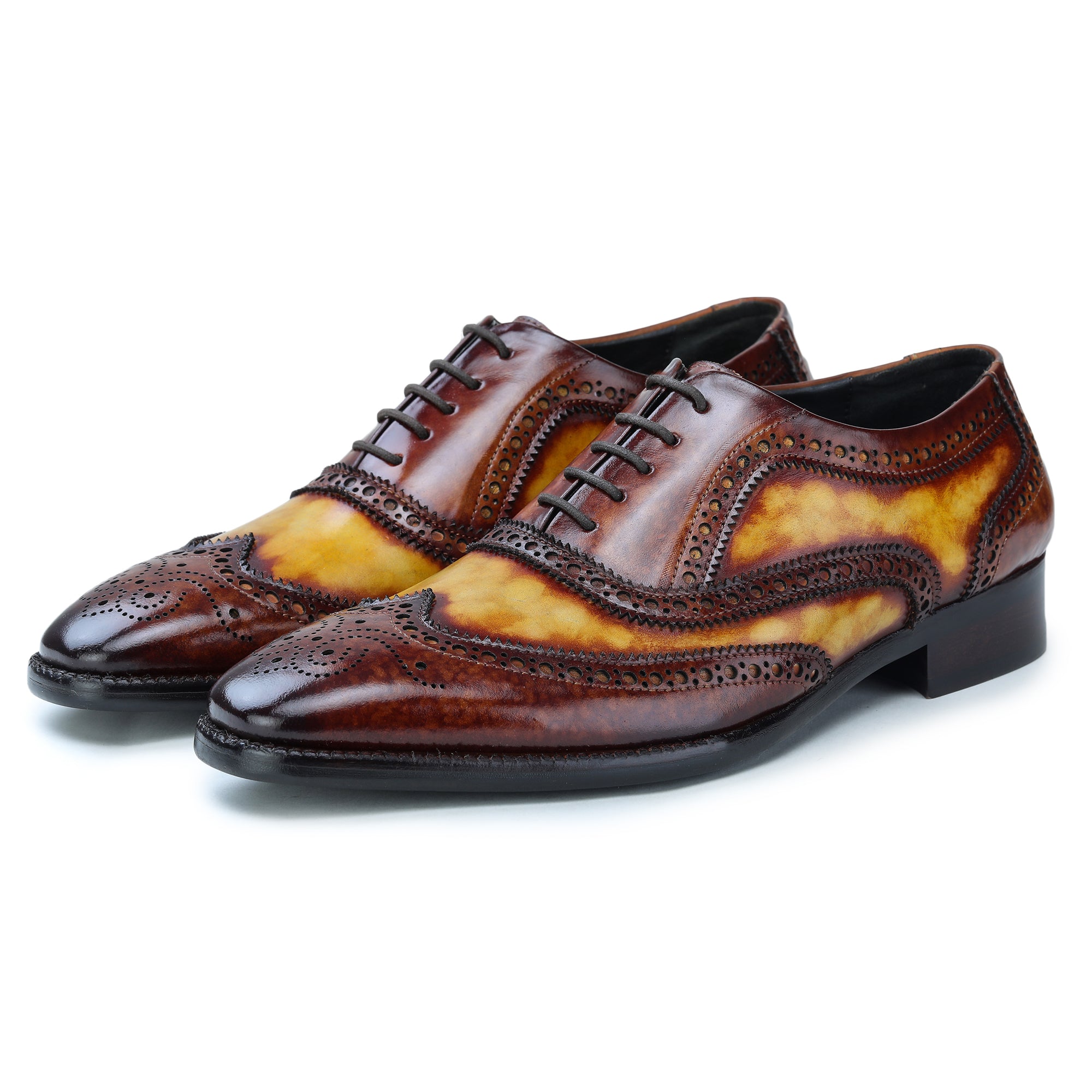 Wingtip Brogue Oxford- Croc Cognac | Lethato