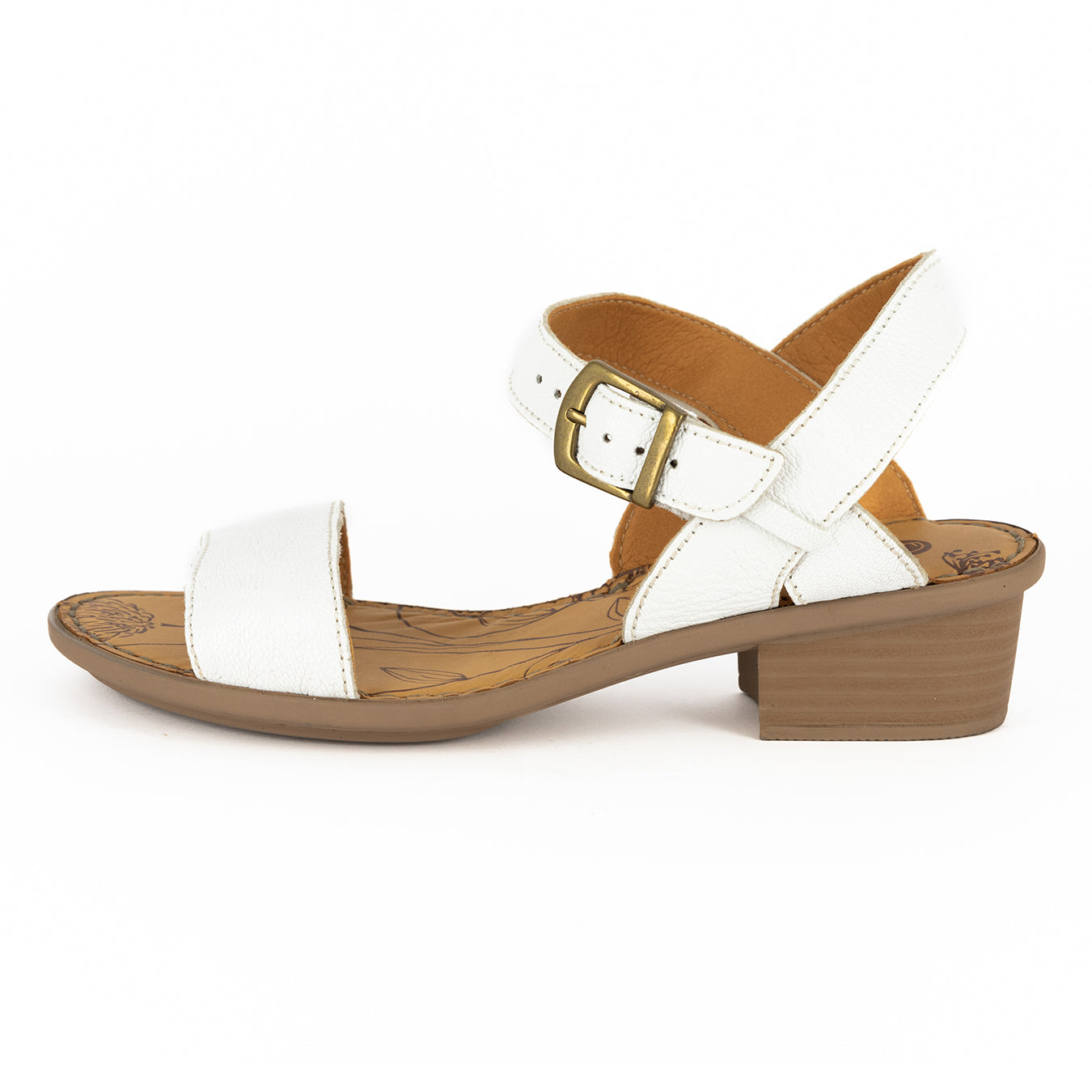 Kangcono : Ladies Leather Sandal in White Cayak – Tsonga