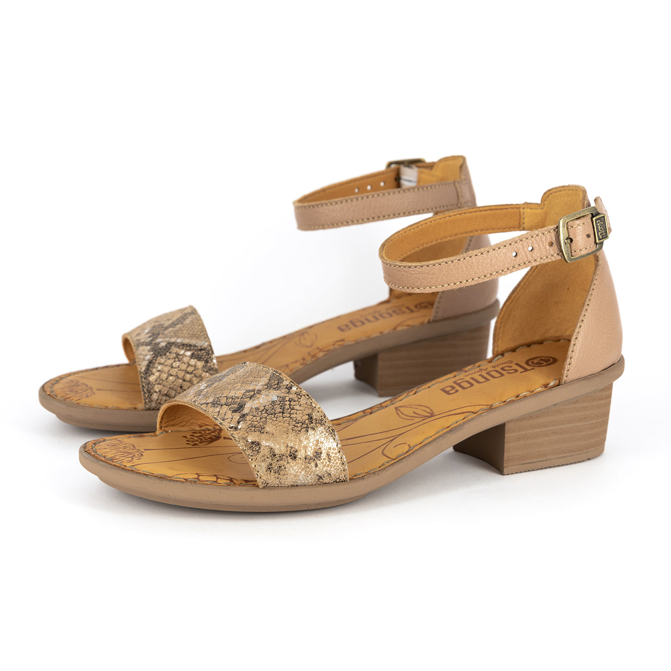 Umvikeli : Ladies Leather Sandal in Timber Cayak & Noisette Rockafella ...