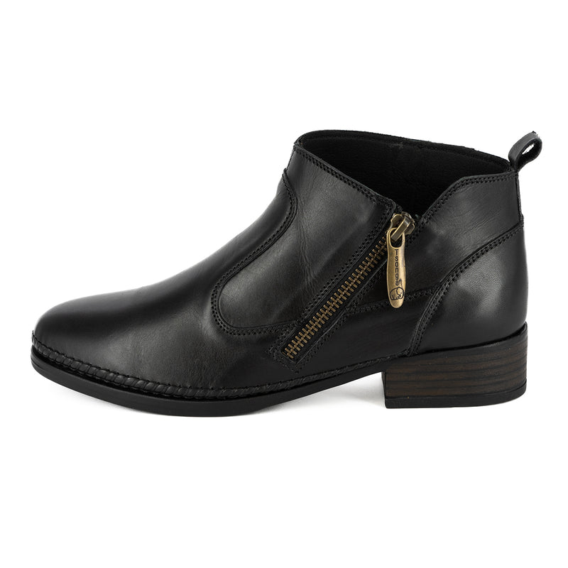 Norakei : Ladies Leather Ankle Boot in Black Relaxa – Tsonga