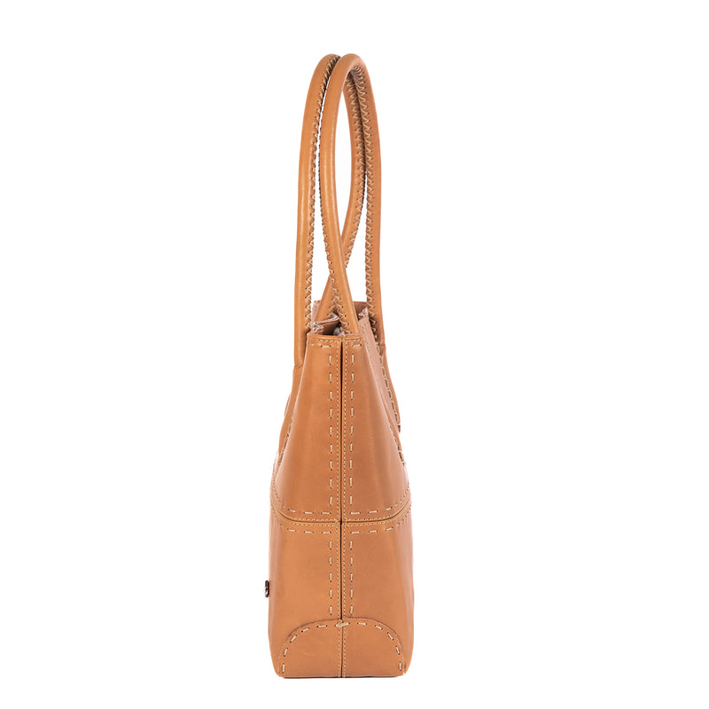 Vanessa : Ladies Leather Shopper Handbag in Hazel Relaxa – Tsonga