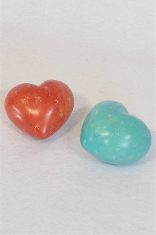 Unbranded Rust & Aqua Heart Stones Decor Unisex 5+ years