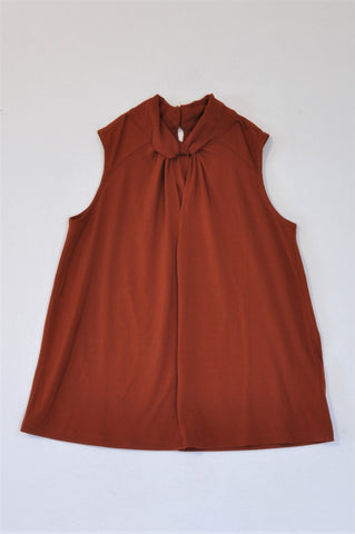 H&M Maroon Peek-A-Boo Tank Blouse Women Size XS