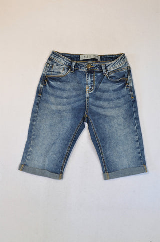 Primark Roll Up Denim Bermuda Shorts Women Size 4