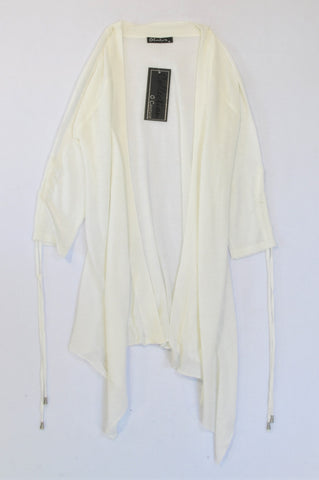 New G.Couture White With Drawstring Sleeves Cardigan Women Size XS