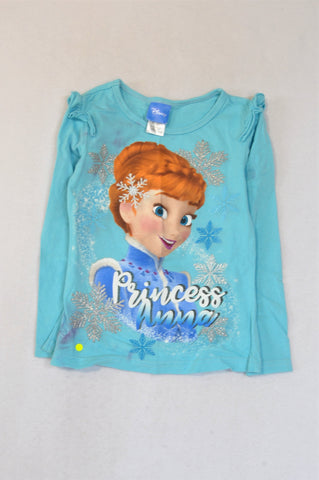 Disney Light Blue Anna Frill Long Sleeve T-shirt Girls 4-5 years