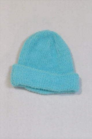 Unbranded Soft Blue Fuzzy Fleece Beanie Unisex 1-2 years