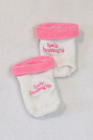 Unbranded White & Pink Special Granddaughter Socks Girls 0-3 months