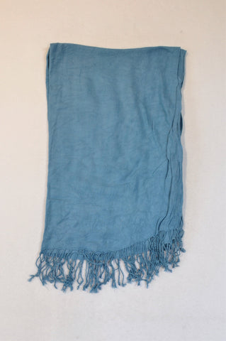 Unbranded Blue Tassle Winter Scarf Women