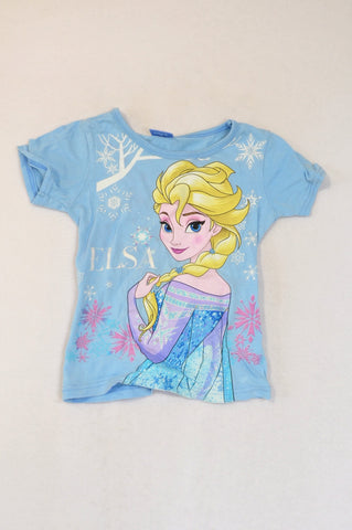 Disney Soft Blue Frozen Elsa T-shirt Girls 4-5 years