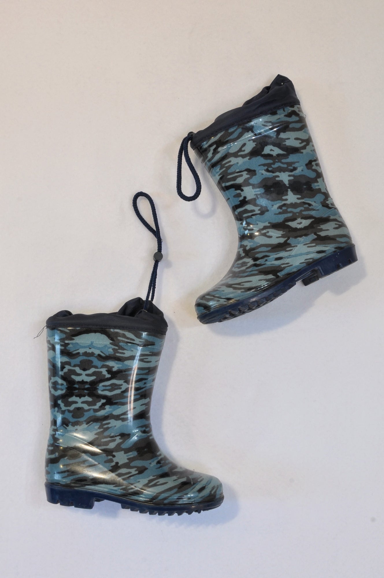 7 Navy Camo Wellington Boots Boys 2 