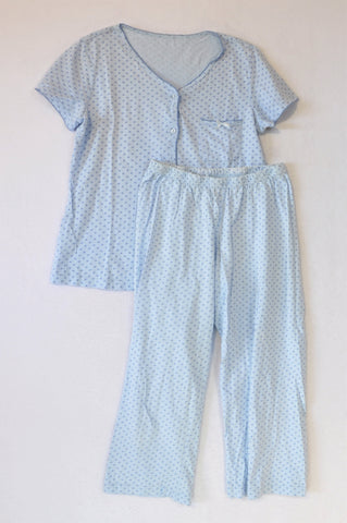 Woolworths Light Blue Button Up Top And Pants Pyjamas Women Size XS