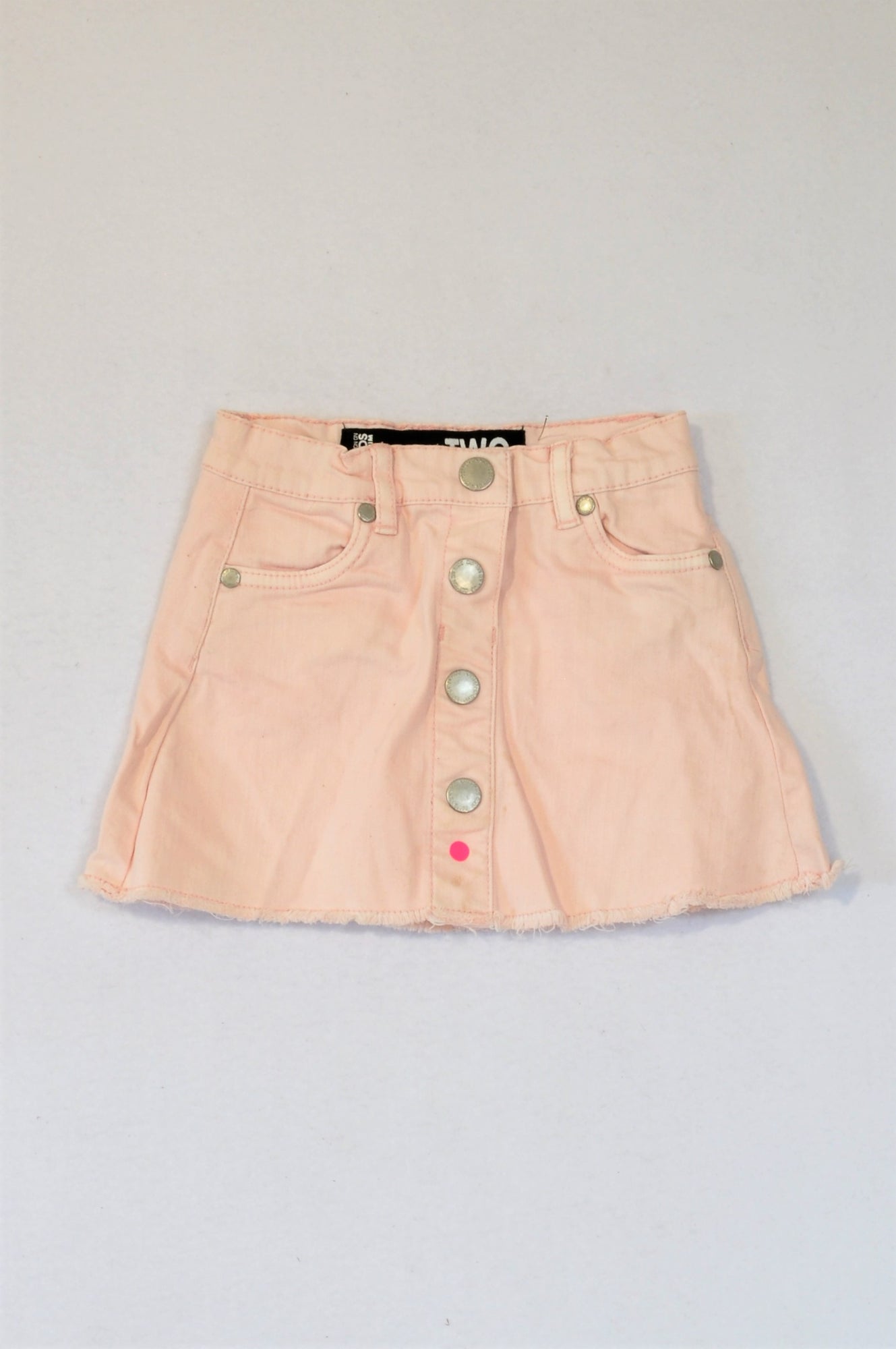 light pink denim skirt