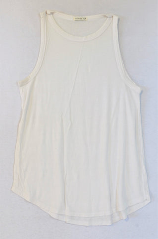 Cotton On White Lightweight Ribbed Tank Top Women Size XS