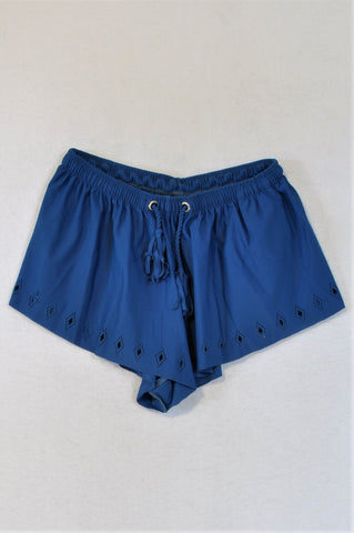 Unbranded Blue Tassel Drawstring Shorts Women Size 8